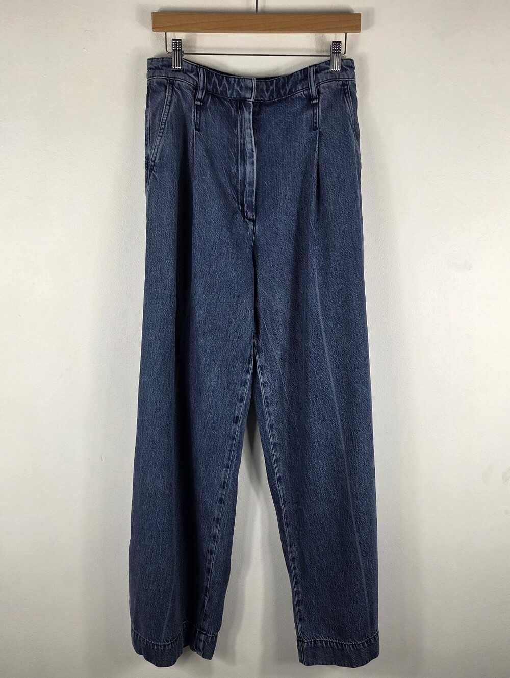 Rag & Bone Featherweight Abigail Pleated Wide Leg High Waist Jeans - Picture 2 of 12